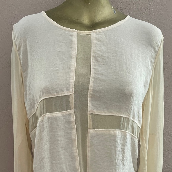 LINE & DOT Sheer Ivory NWT Tunic TOP Medium - Picture 5 of 12
